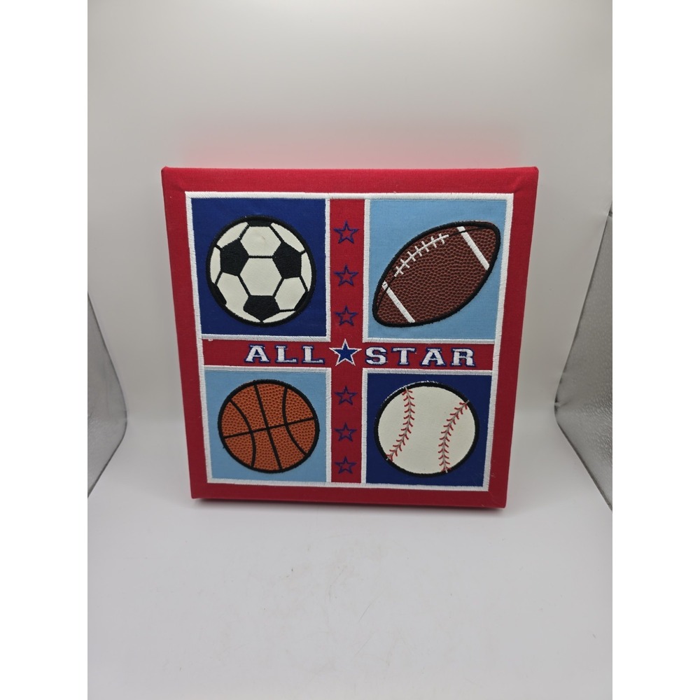 9x9x2Cloth Canvas All Star Wall Picture Kids Football Baseball Soccer Basketball